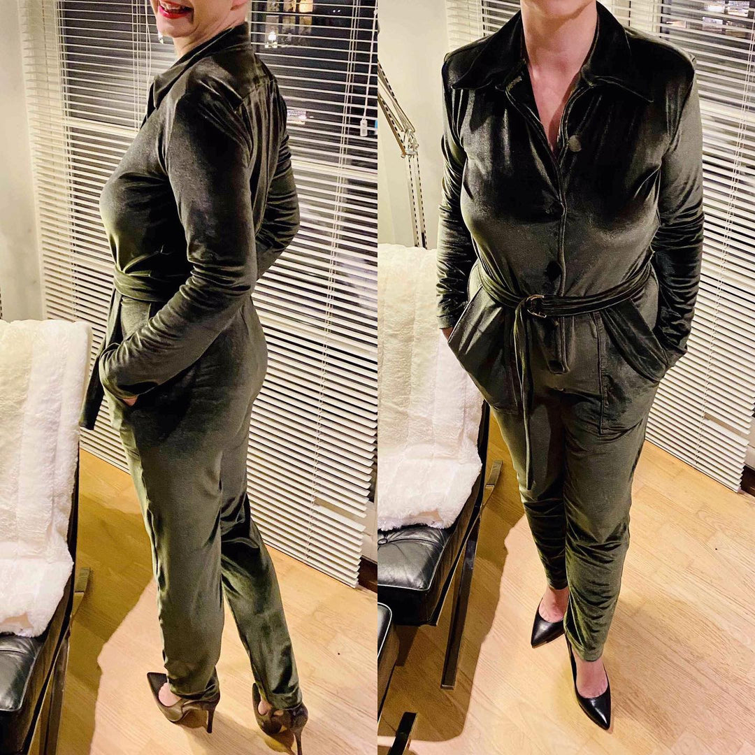 Mörk lila velour med stretch – mjuk stickad kvalitet (bild 6 av 6)