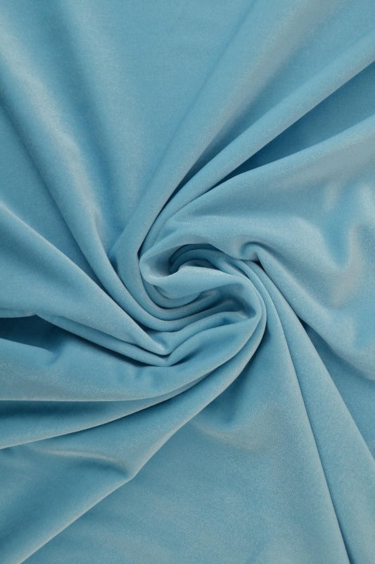 Blå velour med stretch – mjuk stickad kvalitet (bild 1 av 6)