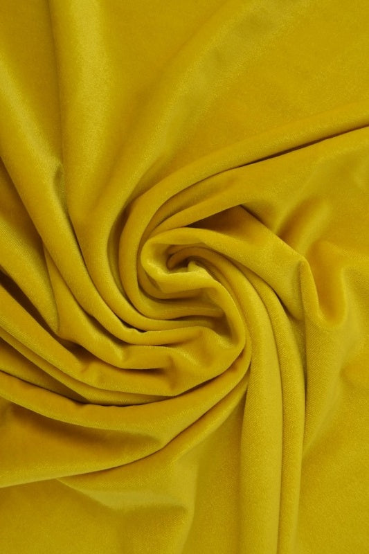 Gul velour med stretch – mjuk stickad kvalitet (bild 1 av 6)