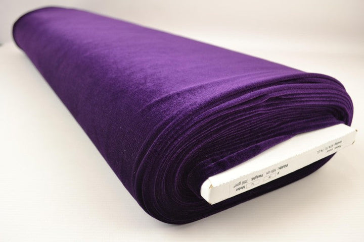 Mörk lila velour med stretch – mjuk stickad kvalitet (bild 2 av 6)