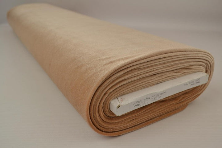 Beige velour med stretch – mjuk stickad kvalitet (bild 2 av 6)