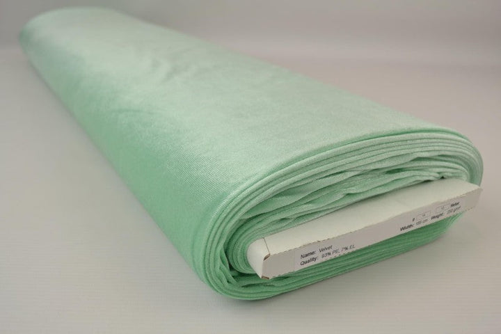 Mintgrön velour med stretch – mjuk stickad kvalitet (bild 2 av 6)