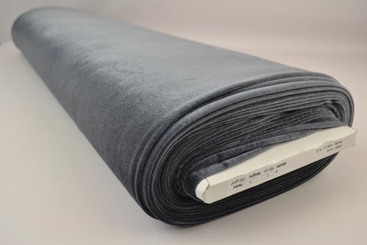 Mörkgrå velour med stretch – mjuk stickad kvalitet (bild 2 av 6)