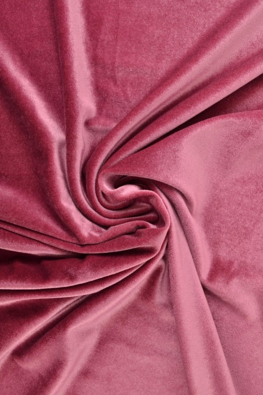 Rosa velour med stretch – mjuk stickad kvalitet (bild 1 av 6)