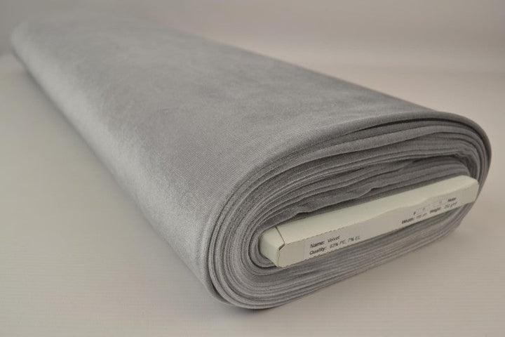 Grå velour med stretch – mjuk stickad kvalitet (bild 2 av 6)
