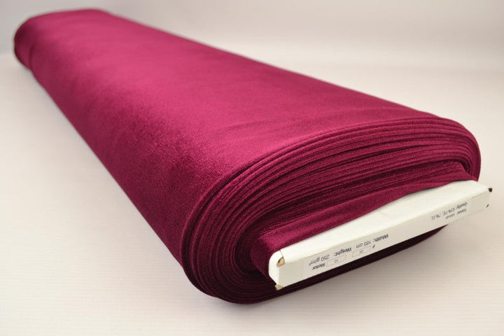 Vinröd velour med stretch – mjuk stickad kvalitet (bild 2 av 6)