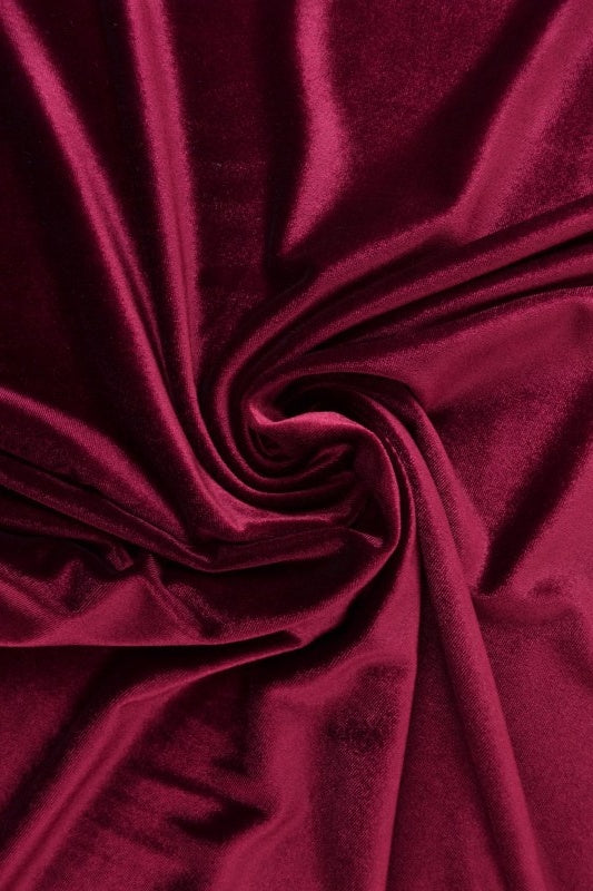 Vinröd velour med stretch – mjuk stickad kvalitet (bild 1 av 6)