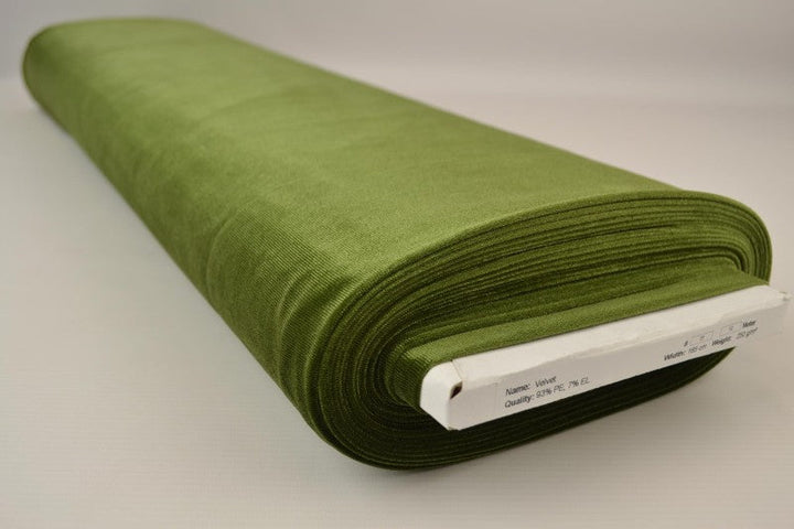Mosgrön velour med stretch – mjuk stickad kvalitet (bild 2 av 6)