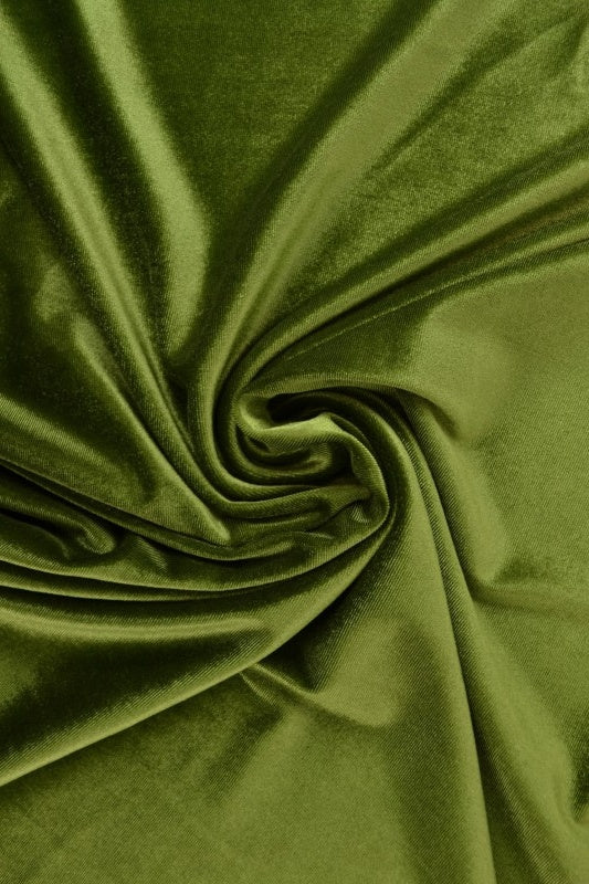 Mosgrön velour med stretch – mjuk stickad kvalitet (bild 1 av 6)