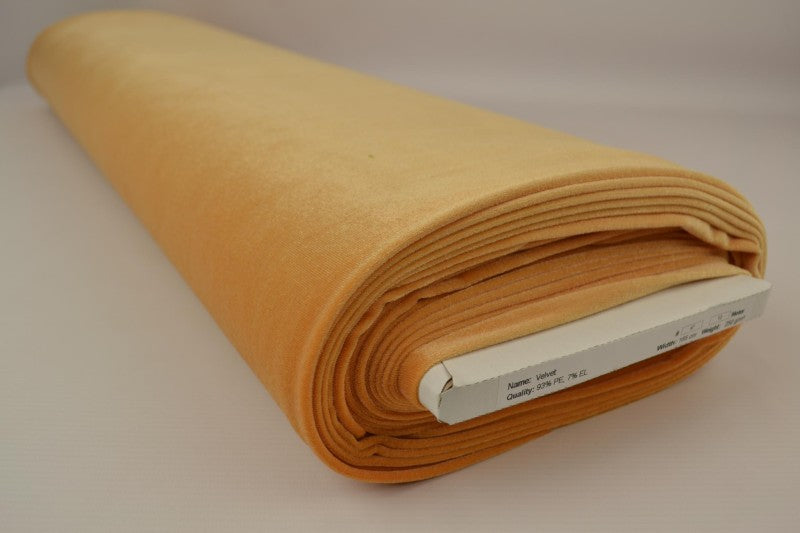 Senapsgul velour med stretch – mjuk stickad kvalitet (bild 2 av 6)