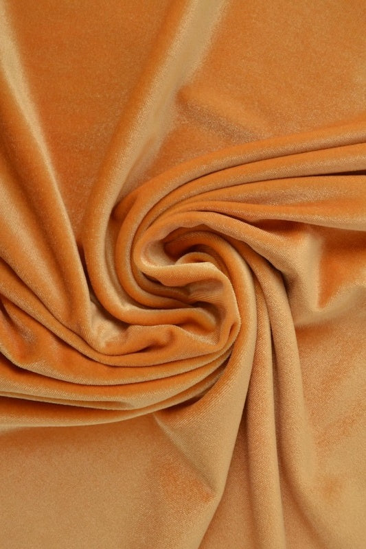 Senapsgul velour med stretch – mjuk stickad kvalitet (bild 1 av 6)