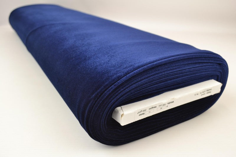Navy velour med stretch – mjuk stickad kvalitet (bild 2 av 6)