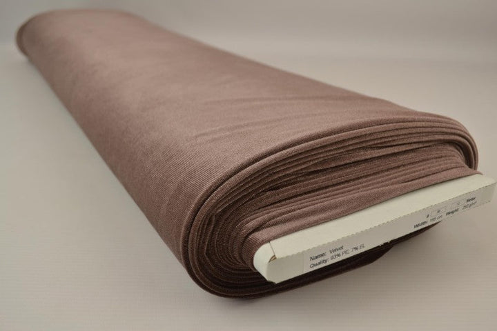Taupe velour med stretch – mjuk stickad kvalitet (bild 2 av 6)