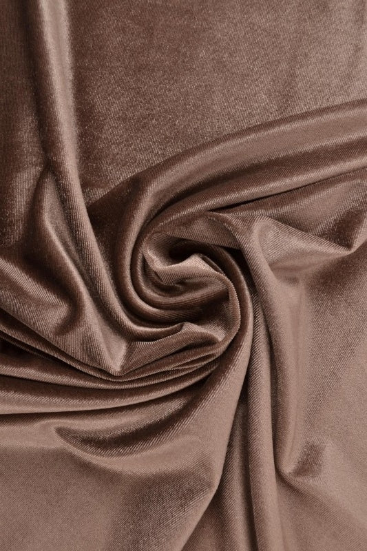 Taupe velour med stretch – mjuk stickad kvalitet (bild 1 av 6)