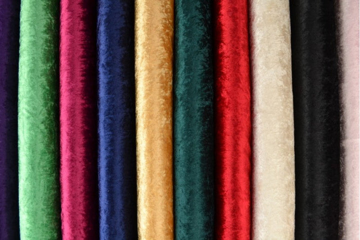 Rödbrun krossad velour – stickad, stretchig & glansfullt fall (bild 3 av 7)