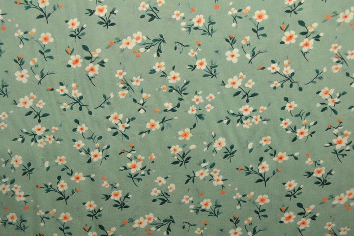 Svart & flerfärgat viscosetyg med smått blommtryck (bild 3 av 9)