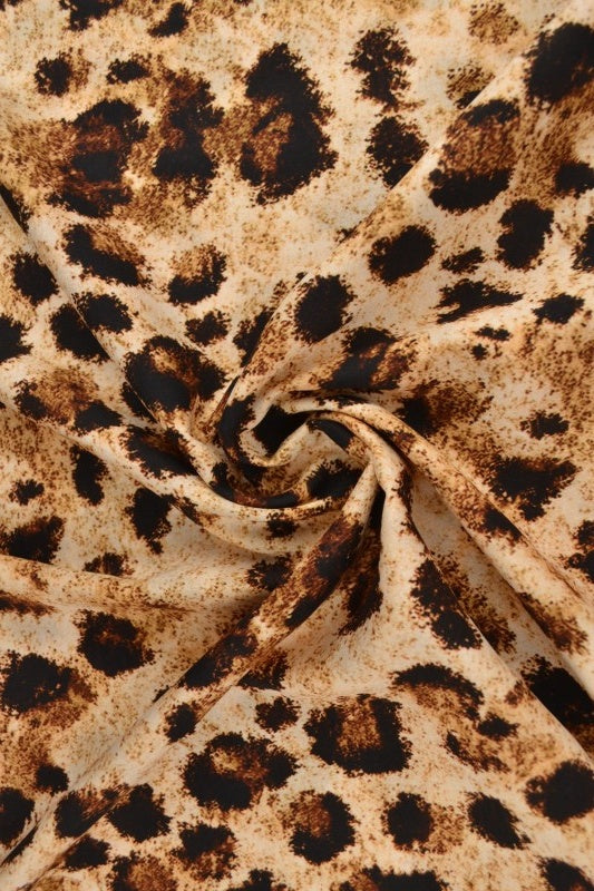 Beige & cognac viscosetyg med leopardtryck (bild 1 av 9)