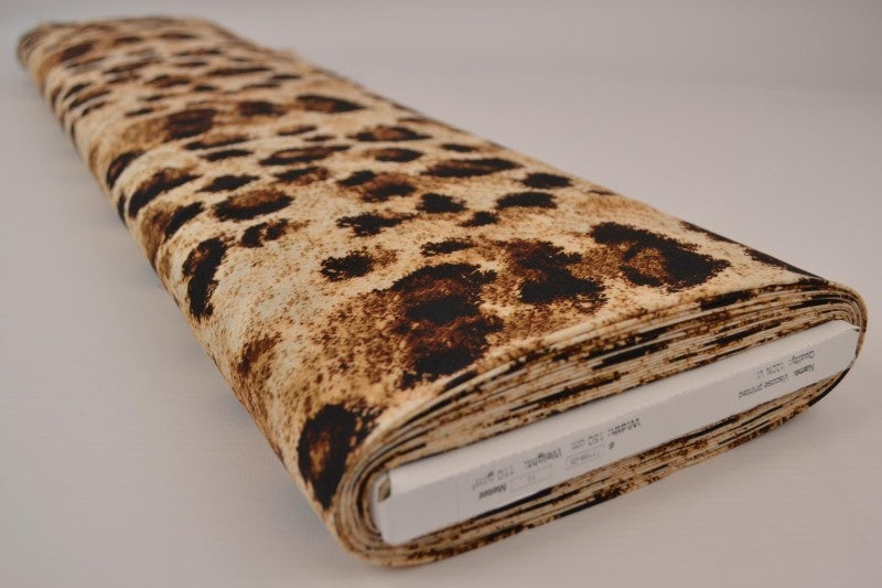 Beige & cognac viscosetyg med leopardtryck (bild 2 av 9)
