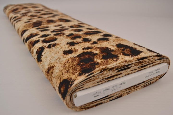 Beige & cognac viscosetyg med leopardtryck (bild 2 av 9)